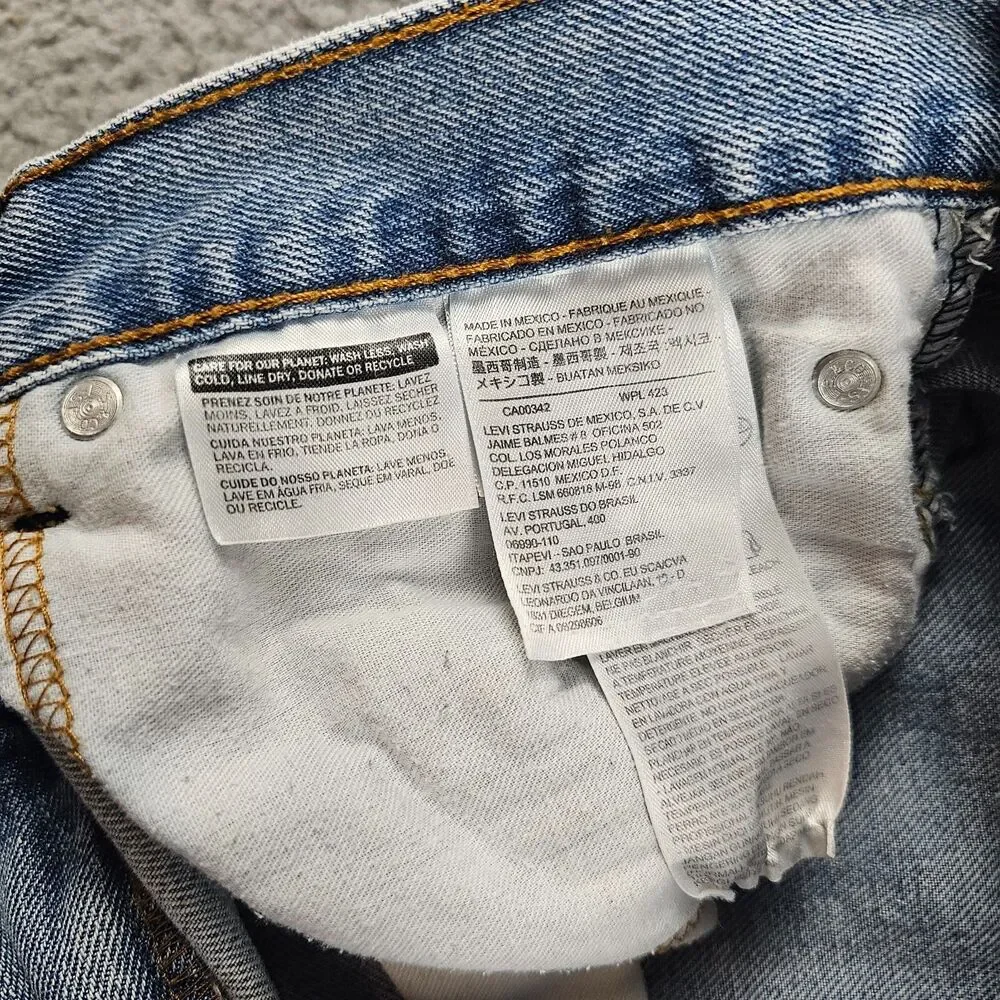 Levis 505 Jeans Mens 36x30 Blue Light Wash Regular Straight Work Skate Grunge